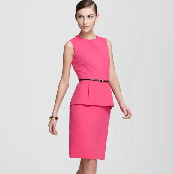 Calvin Klein, Barbie pink, peplum dress size 12. - Picture 6 of 9